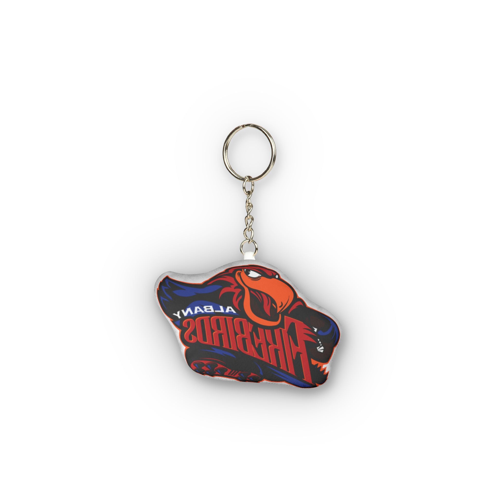 Custom Shape Mini Plush Keychain — Albany Firebirds Logo Plush Key Ring