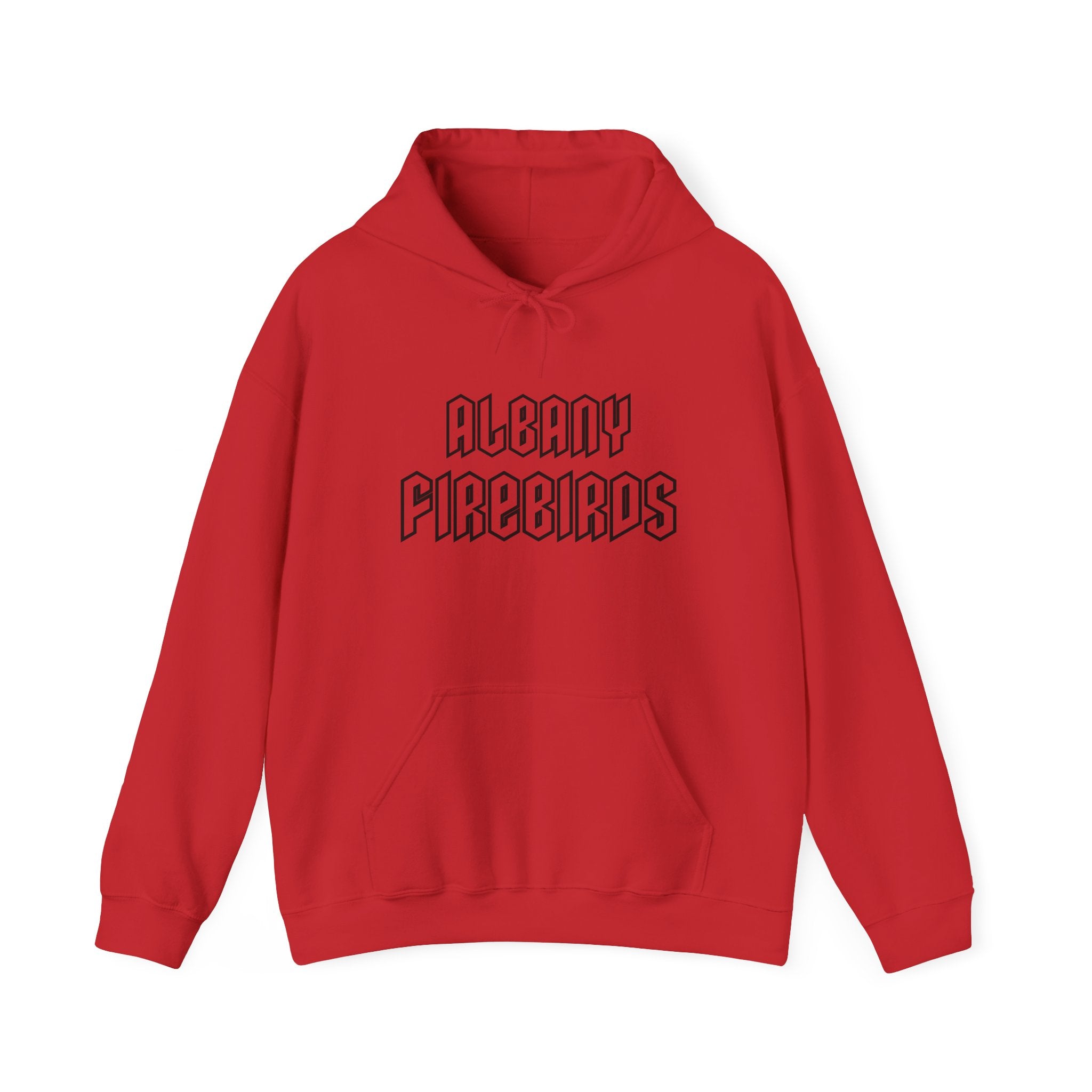 Albany Firebirds Hoodie — Retro Arcade Sports Logo Pullover