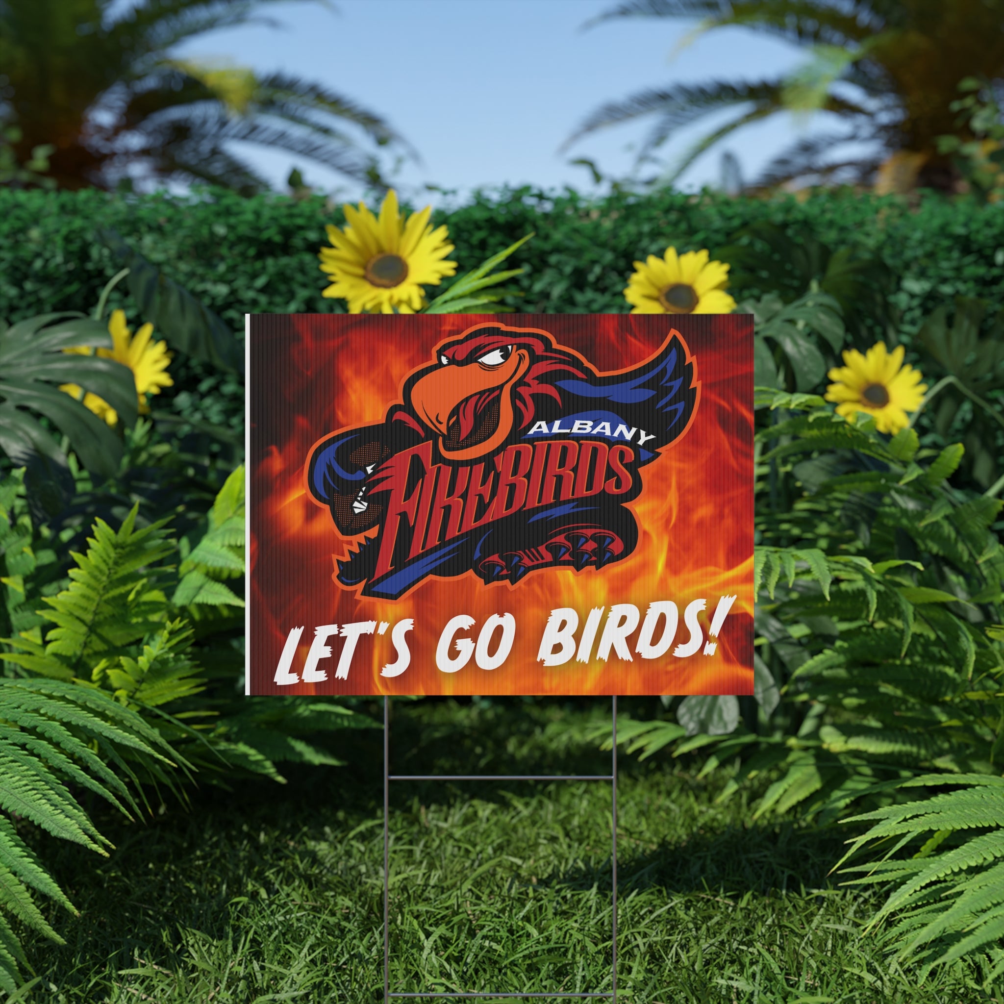 Albany Firebirds 'Let's Go Birds!' Plastic Yard Sign — Team Spirit Lawn Sign