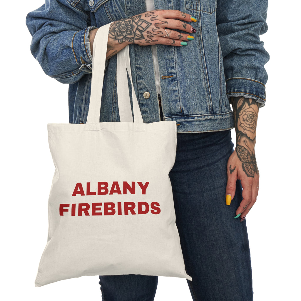 Albany Firebirds Tote Bag — Retro Firebird Logo Canvas Shopping Tote