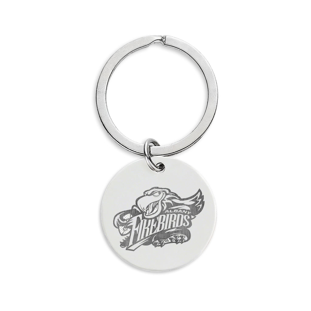 Stainless Steel Round Engraved Keychain — Custom Name or Logo Tag
