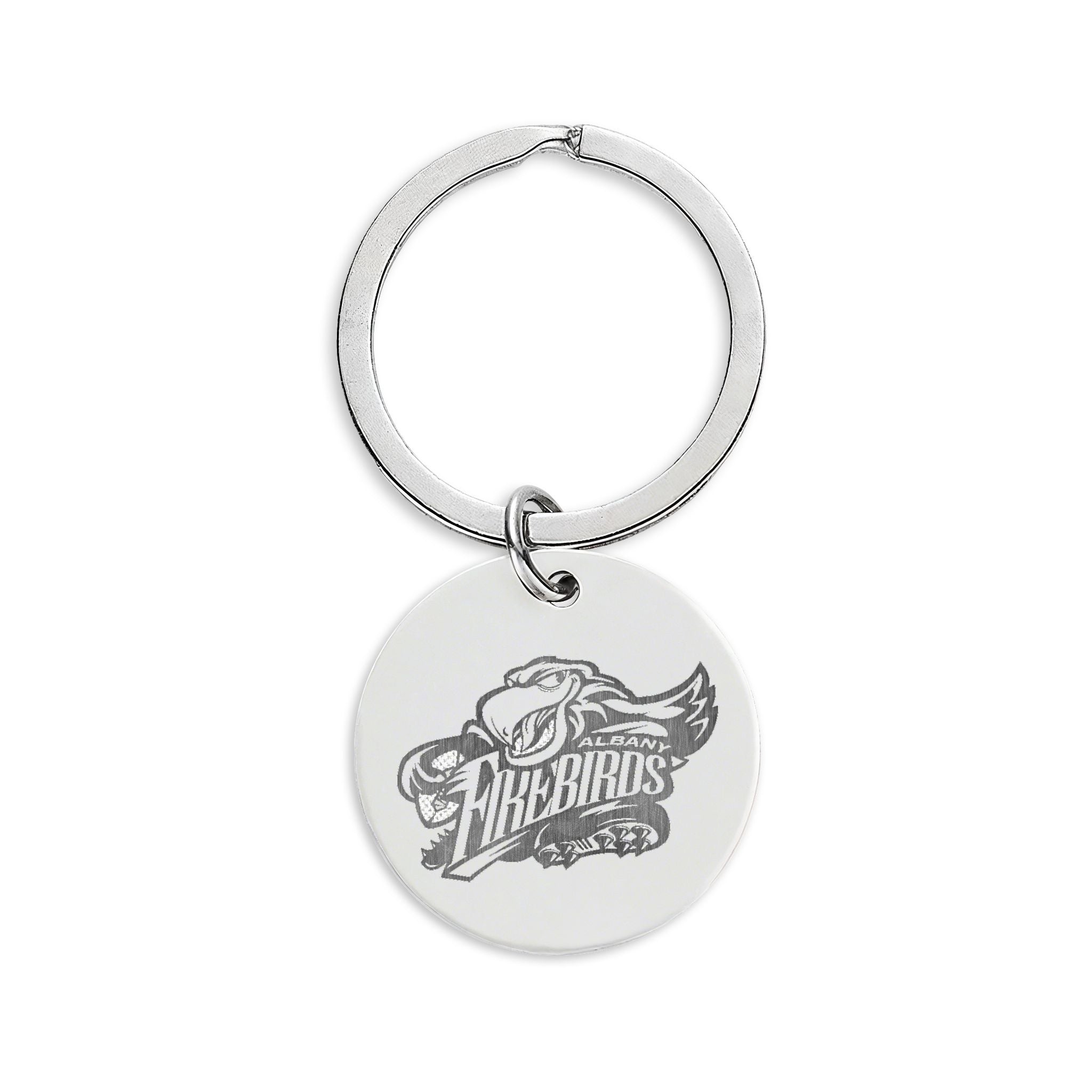 Stainless Steel Round Engraved Keychain — Custom Name or Logo Tag