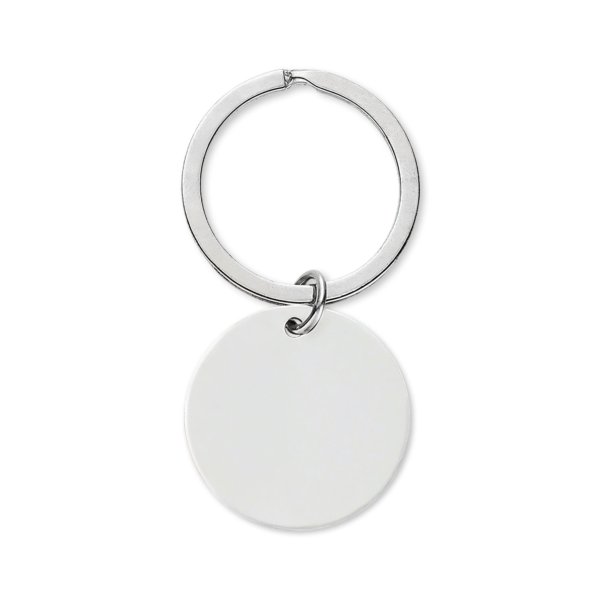 Stainless Steel Round Engraved Keychain — Custom Name or Logo Tag